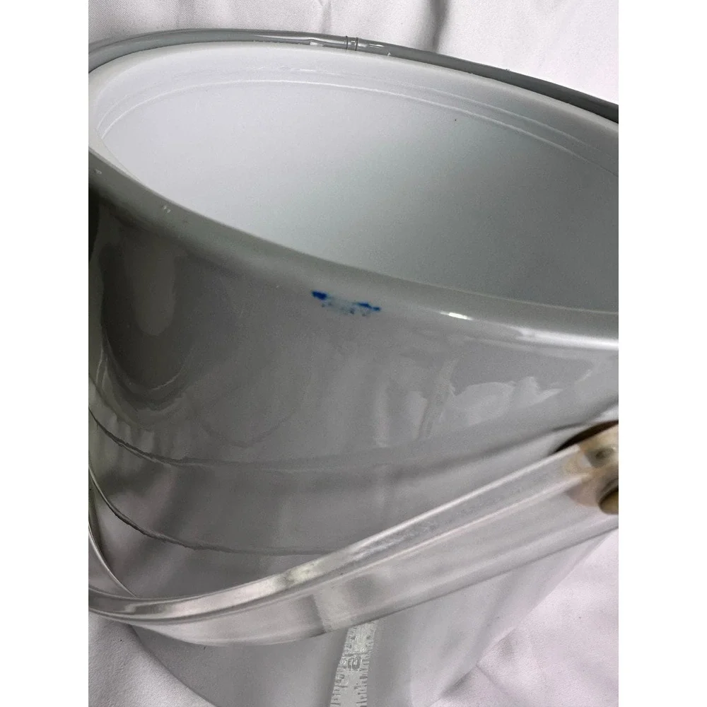 Mid-Century Gray Ice Bucket with Clear Acrylic Handle and Lid